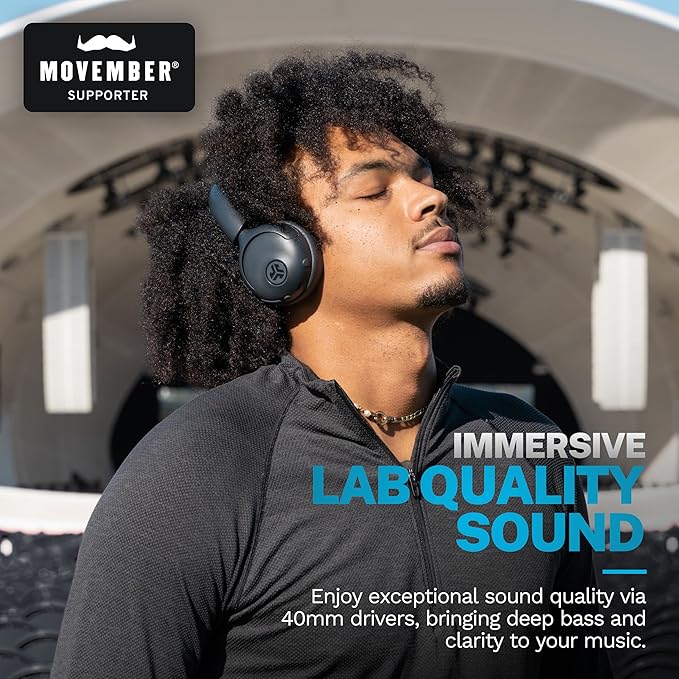 JLab, Go Lux ANC, On Ear Headphones, Active Noise Cancelling, Bluetooth, Multipoint Connection, Graphite