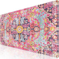 iLeadon Large Boho Desk Mouse Pad Mat,Computer Desk Cover Mat with Smooth Lycra Surface,Rubber Base Mousepad with Stitched Edges,Keyboard Mat for Office,Home (Boho Floral)