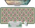 Large Mouse Pad for Desktop, Cute Desk Mat Pad Protector for Work & Gaming, Aesthetic Pretty Anti-Slip Laptop Blotter Cover for Office School Home Supplies, Blush Iris Garden, 31.5" x 11.8"