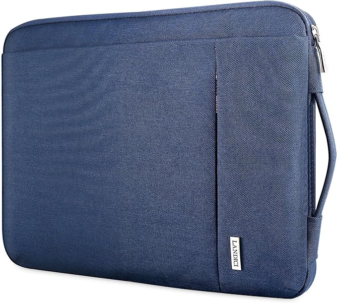 LANDICI 360° Protective Laptop Sleeve 13-14 Inch, Computer Bag Carrying Case for MacBook Air 13 M1/M2, MacBook Pro 13/14, Chromebook 14, Slim, Shockproof, Waterproof, Blue