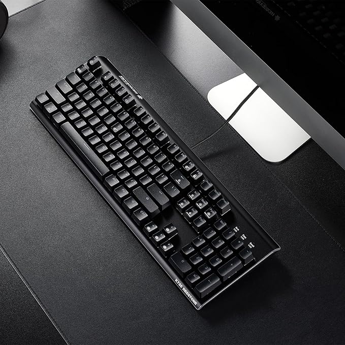 Hexgears GK735 Mechanical Gaming Keyboard Kailh Box White Switch 104 Keys ABS Keycaps Wired Gaming Keyboard with White LED Backlight, Ergonomic Design for Windows Laptop PC Mac (No Light Strip)