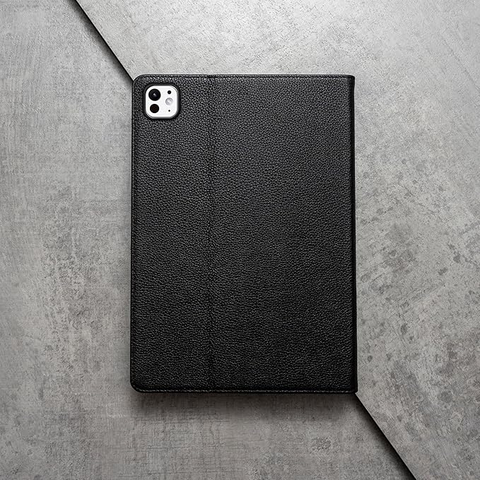Porter Riley - Leather Case Compatible with iPad Pro 11" 5th Gen - M5 / M4 (2025/2024) Release. Premium Genuine Leather Stand/Cover/Flip Case (Pure Black)
