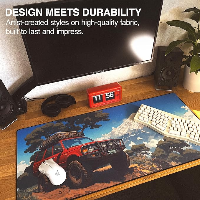 MPCO. Original Large Gaming Desk Mat – 36" x 17" Aeroglyde Manga Motors Osakas-Overlander Full Desk Mouse Pad for Smooth Precision – Non-Slip, Washable Extra-Large PC Mouse Pad for Gaming Sessions