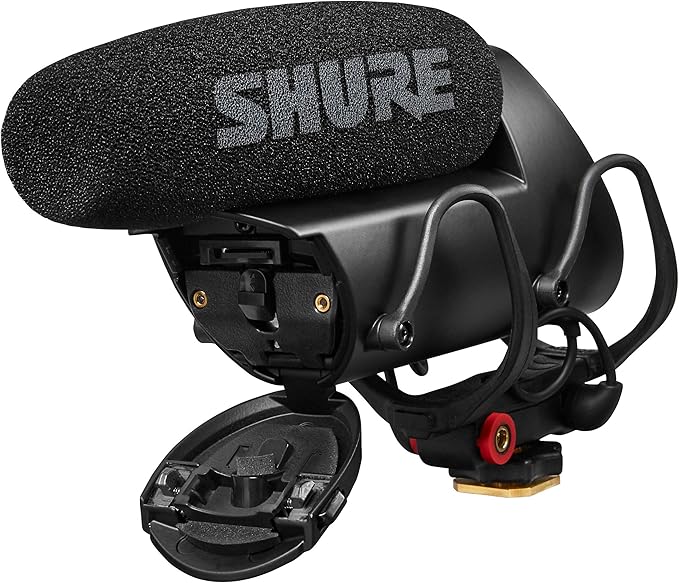 Shure VP83F LensHopper Camera-Mounted Condenser Shotgun Microphone with Integrated Digital Flash Recording - Windscreen, Superior RF Immunity, Backlit LCD, 5-Position Joystick, Rycote Lyre Shock Mount