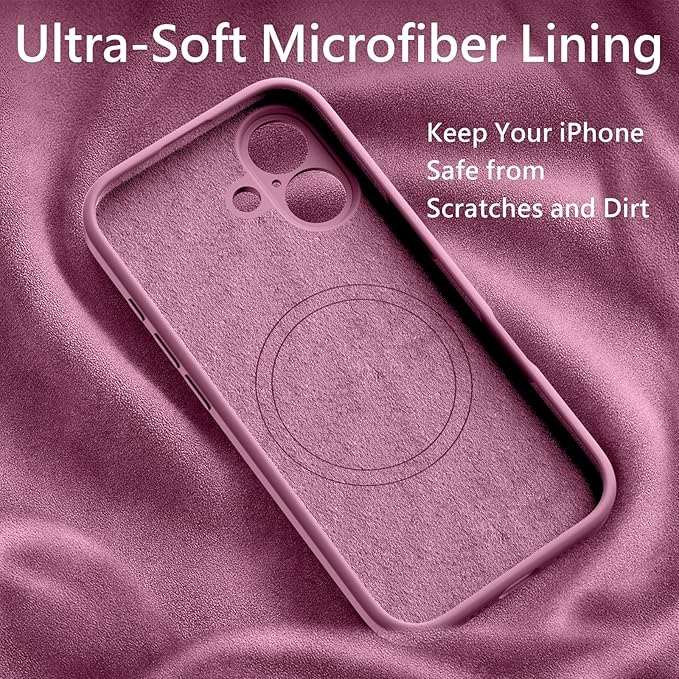 FireNova Magnetic for iPhone 17 Case, Compatible with MagSafe, [Integrated Silicone Camera Control Button] [Camera Protection] Anti-Scratch Microfiber Lining Phone Case, 6.3", Lilac Purple