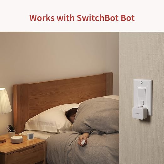 SwitchBot Smart Switch Button Pusher with Remote- Bluetooth Fingerbot for Rocker Switch/One-Way Button, Automatic Light Switch, Timer and APP Control, Works with Alexa When Paired with SwitchBot Hub (