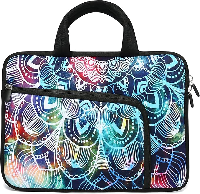 11 11.6 12 12.1 12.5 inches Laptop Sleeve Chromebook Case Ultrabook Case Notebook Sleeve PC Messenger Bag Tablet Case Neoprene Handle Sleeve for Adult Men Women, Two Pockets (Mandala)