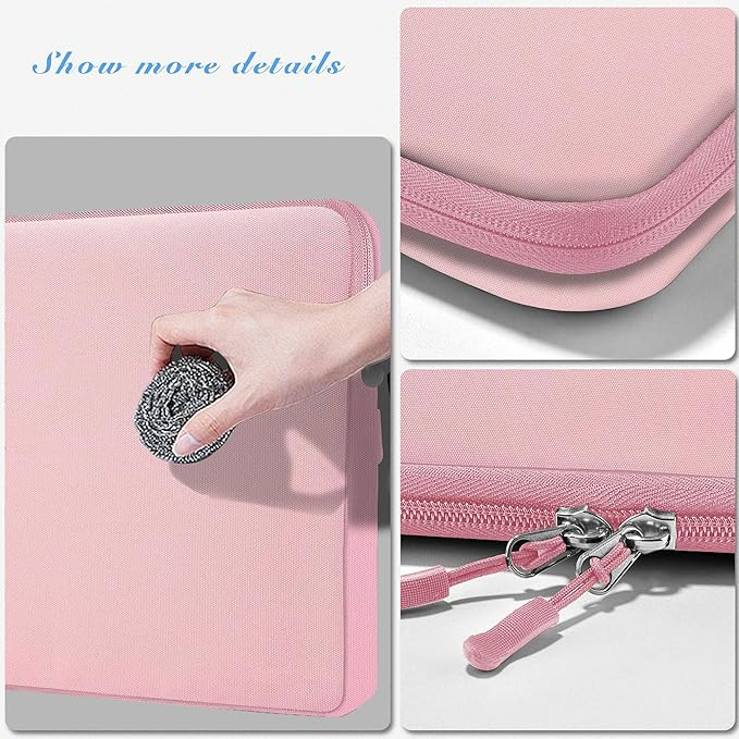 Hseok Laptop Sleeve 15.6 16 inch Case Compatible with MacBook Neo 16, MacBook Pro 16" M5/M4/M3/M2/M1, MacBook Air Pro 15", XPS 16, Most 15" 15.6" 16" Notebooks,Pink