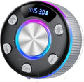 Bluetooth Shower Speaker, Portable Bluetooth 5.3 Speakers Wireless with Time Display, IP7 Waterproof Speakers with RGB Light, Suction Cup, Mini Stereo Speaker for Bathroom Party Beach Outdoor, Gray