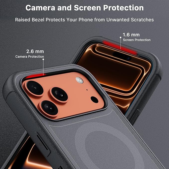 M MYBAT PRO For iPhone 17 Pro Max Case with Belt Clip Holster, Maverick Series 17 Pro Max Case[Compatible with Magsafe]w/Screen Protector,Anti-Drop,with 360°Rotating Kickstand,Heavy Duty Protection