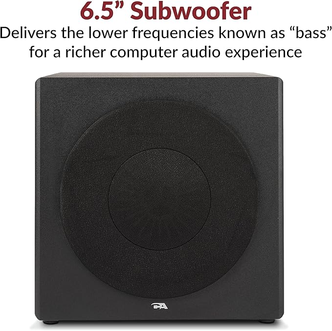 Cyber Acoustics CA-3908 2.1 Multimedia Speaker System with Subwoofer, 92 Watts Peak Power, Deep Bass, Perfect for Music, Movies, and Games on Desktops, Laptops, Consoles