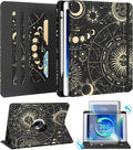Kidcube for iPad 9th/8th/7th Generation Case 10.2 Inch - for Women Girls Cute Rotating Stand Folio Cover with Pencil Holder & Card Slot Girly Sun Moon Stars Design Teens for iPad 9th/8th/7th Gen Cases