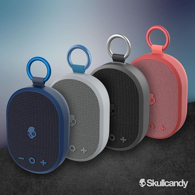 Skullcandy Kilo Wireless Bluetooth Speaker - IPX7 Waterproof Mini Bluetooth Speaker with 24 Hour Battery, Downward Firing Passive Radiator, and True Wireless Pairing - Perfect for Outdoor (Navy)