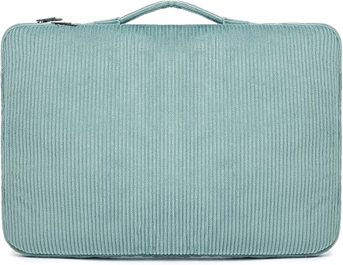 Kinmac Corduroy 360° Protective Water Resistant Laptop Case Bag Sleeve for MacBook Pro 14 inch and 14 inch HP Lenovo Dell ASUS Acer Laptop(Green)