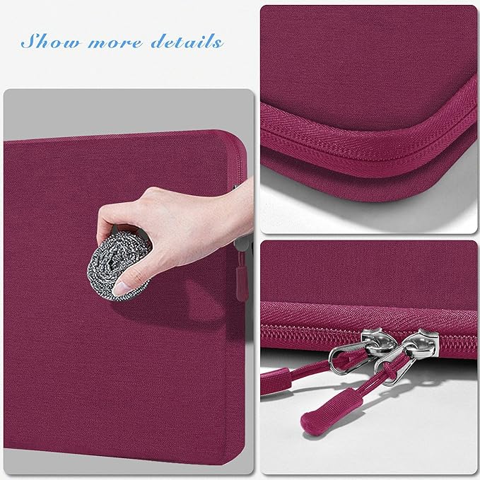 Hseok Laptop Sleeve 15.6 16 inch Case Compatible with MacBook Neo 16, MacBook Pro 16" M5/M4/M3/M2/M1, MacBook Air Pro 15", XPS 16, Most 15" 15.6" 16" Notebooks,Wine