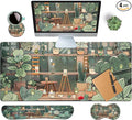 4-Piece Extended Large Mouse Pad Set for Women Men with Cute Design Includes 35.4 x 15.7 XXL Large Mouse Pad Keyboard Wrist Rest Mouse Wrist Support and Coaster for Office Home