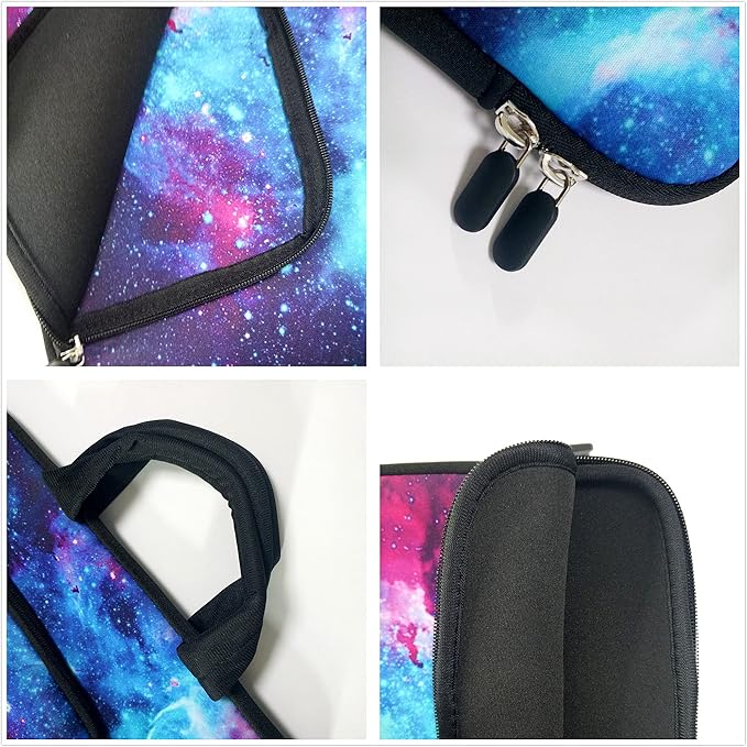 11 11.6 12 12.1 12.5 inches Laptop Sleeve Chromebook Case Ultrabook Case Notebook Sleeve PC Messenger Bag Tablet Case Neoprene Handle Sleeve for Adult Men Women, Two Pockets (Galaxy)