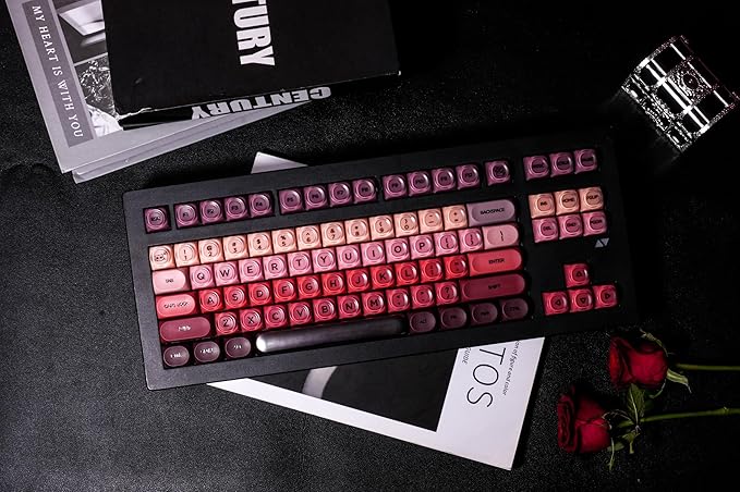 ZORNHER CG870 Lipstick Mechanical Keyboard,TKL Pink Gaming Keyboard,Foundation Creamy Thocky Keyboard,Creamy Sounding Switches,Cute Kawaii Girly Jelly Keycaps