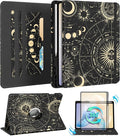 Kidcube for Samsung Galaxy Tab A9 Plus Case 11 Inch - for Women Girls Cute Rotating Stand Folio Cover with Pencil Holder & Card Slot Girly Sun Moon Stars Design Teens for Samsung A9 Plus Tablet Cases