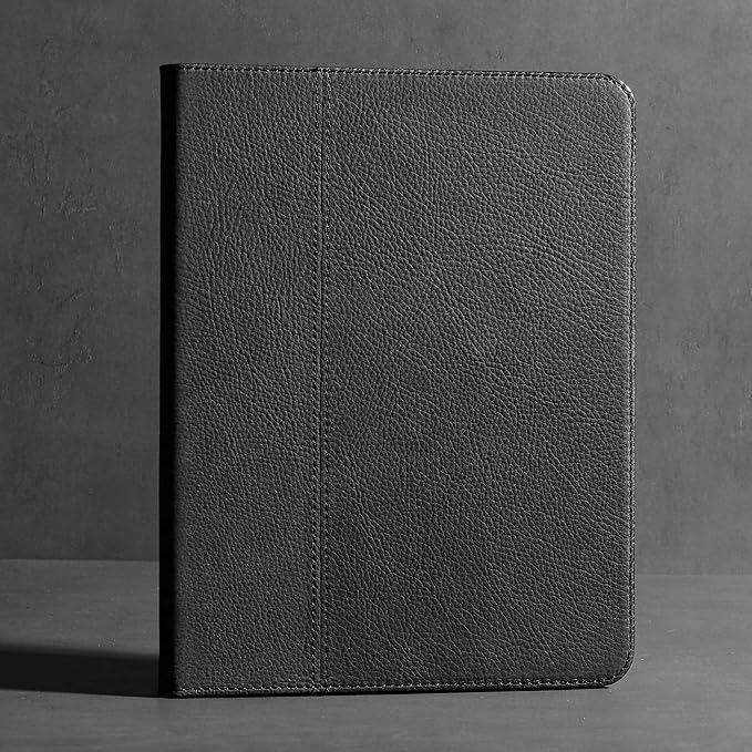 Gexmil Genuine Leather Case for iPad Pro 13 Inch (M5/M4) 2025/2024 with Pencil Holder,Protective Shockproof Smart Premium Leather Folio Cover Adjustable Stand Auto Sleep/Wake Anti-Slip, Sanded Black