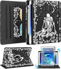 Kidcube for iPad 9th/8th/7th Generation Case 10.2 Inch - for Women Girls Cute Rotating Stand Folio Cover with Pencil Holder & Card Slot Goth Skull Floral Unique Design for iPad 9th/8th/7th Gen Cases