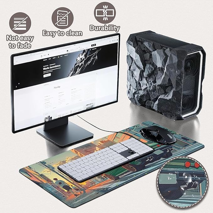 Gaming Mouse Pad - (31.5"×11.8") Sports Car Large Mouse Pads for Desk - Desk Mat for Keyboard and Mouse with Non-Slip Base, Desks Pad Matfor Game/Office & Home