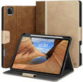 KingBlanc Case for iPad Pro 11 inch (M5 2025/M4 2024) with Pencil Holder, Vegan Leather Smart Stand Cover, Auto Sleep Wake, Support Pencil Pro/(USB-C), Viewing/Typing Angle, Durable Protection, Beige