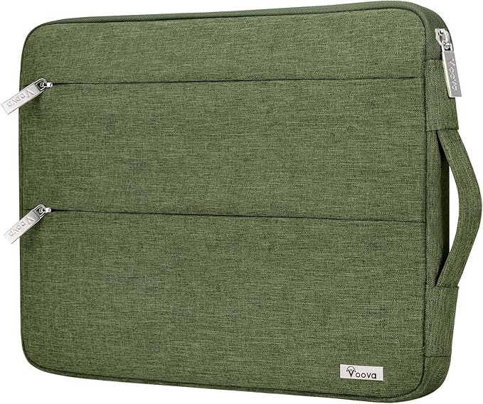 Voova 14 15 Inch Laptop Sleeve Case, Waterproof Computer Bag Cover Compatible with MacBook Air 15 M2/M3/M4 2022-2025, MacBook Pro 15, Hp chromebook 14, 14-15” Dell Lenovo Acer Asus, Army Green