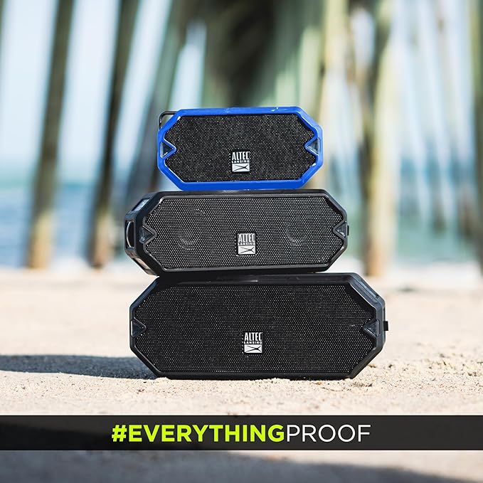 Altec Lansing - HydraMini Wireless Bluetooth Speaker, IP67 Waterproof USB C Rechargeable Battery with 6 Hours Playtime, Compact, Shockproof, Snowproof, Everything Proof (Royal Blue)