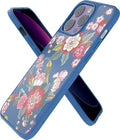 Smartish® iPhone 14 Pro Max Slim Case - Gripmunk Compatible with MagSafe [Lightweight + Protective] Thin Grip Cover with Microfiber Lining - Flirty Flowers