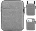 MoKo Padded Ereader Sleeve Case for 6-7 inch Tablet Sleeve Bag Protective Cover Pouch with a Carabiner, Compatible with 7" eReader Colorsoft Signature Edition 2024, 7" Paperwhite 12th, Light Gray