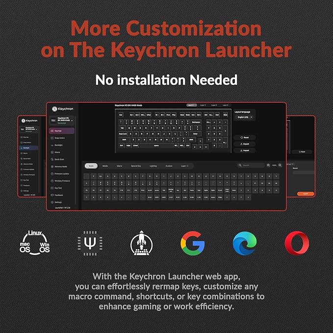 Keychron V5 8K 96% Compact Mechanical Keyboard, 8000 Hz Polling Rate Hot-Swappable QMK Programmable Wired Keyboard with Numpad & Knob, RGB Backlit, Ergonomic for Mac Windows Linux-Linear Red Switch