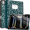 Soke Case for New iPad Pro 13 Inch (M5/M4, 2025/2024 Release), with Pencil Holder Trifold Stand Shockproof [Support Apple Pencil Charging + Auto Wake/Sleep], Soft TPU Back Cover, Book Teal