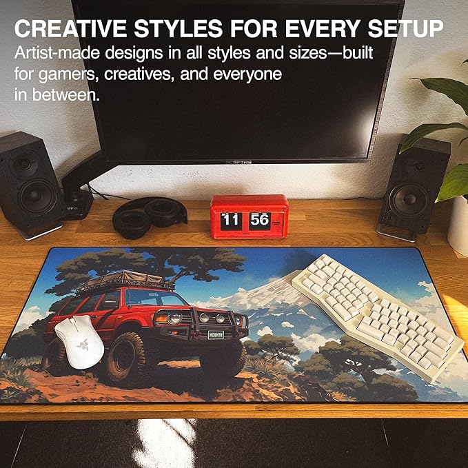 MPCO. Original Large Gaming Desk Mat – 36" x 17" Aeroglyde Manga Motors Osakas-Overlander Full Desk Mouse Pad for Smooth Precision – Non-Slip, Washable Extra-Large PC Mouse Pad for Gaming Sessions