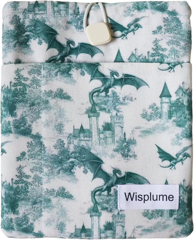 Padded eReader Sleeve Tablet Bag Pouch for eReader Paperwhite, Colorsoft,Signature Edition, Voyage,Scribe/Kobo eReader,Dragon Book Protector for Paperbacks and Small Hardcovers (White, Large)
