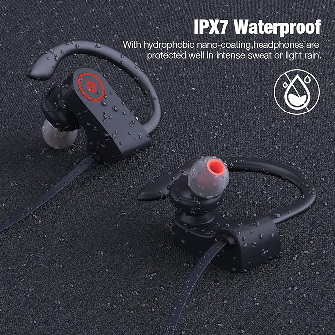 JOYWISE Bluetooth Wireless Headphones 16H Playtime Earbuds with Mic Stereo in-Ear Earphones, IPX7 Waterproof Sports Sound Isolation AI Music Creation Headsets for Running, Gym, Workout