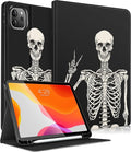 Uppuppy for iPad Air 11 inch (M2/M3) Case, Air 5th/4th Generation 10.9, Pro 11'' Case Cute Kids Women Girls Folio Skeleton Pencil Holder Cover for iPad Air 11 2024/2025, 10.9 2022 2020, Pro 11