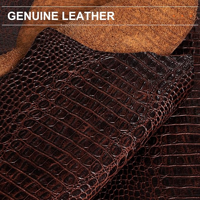 Gexmil Leather Case for iPad mini 7 (A17 Pro) 2024 / iPad mini 6 Generation 2021 8.3 Inch,Premium Cowhide Cover with Adjustable Stand, Auto Wake/Sleep,Brown Crocodile