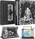 Kidcube for Samsung Galaxy Tab A9 Plus Case 11 Inch - for Women Girls Cute Rotating Stand Folio Cover with Pencil Holder & Card Slot Goth Skull Floral Unique Design for Samsung A9 Plus Tablet Cases