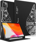 Uppuppy for iPad Air 13 Inch M2/M3, Pro 12.9 Case - Cute Women Girls Boy Men TeensBlack Pencil Holder Folio Cover for Apple Air 13" 2024/2025, Pro 6th/5th/4th/3rd Generation Case