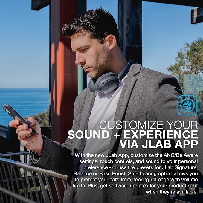 JLab JBuds Lux ANC Wireless Bluetooth Headphones & Audio Bundles, Hybrid Active Noise Cancelling, Premium Over-Ear Headset with Optional True Wireless Earbuds