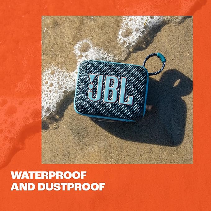 JBL Go 4 - Ultra-Portable, Waterproof and Dustproof Bluetooth Speaker, Big JBL Pro Sound with Punchy bass, 7-Hour Built-in Battery, Made in Part with Recycled Materials (White)