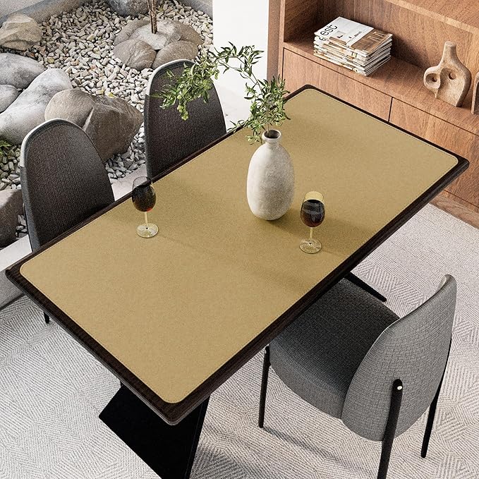 Chihein Cork & PU Leather Desk Mat 55” x 28” - Extra Large Mouse Pad, Double Sided Waterproof Desk Pad Protector for Executive Desk, Dining Table, Office Desk (Black)