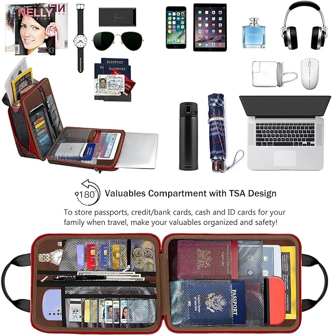 ZINZ Laptop Shoulder Bag 12.3-13 inch Case Sleeve, Expandable Handbag with Valuables Compartment Compatible with MacBook Air/Pro/Neo 13", iPad 12.9"/13"/11", Shockproof,Black-Wine edge