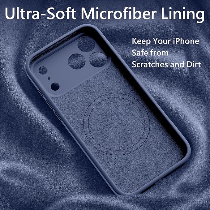 FireNova Magnetic for iPhone 17 Pro Case, Compatible with MagSafe, [Integrated Silicone Camera Control Button] [Camera Protection] Anti-Scratch Microfiber Lining Phone Case, 6.3", Lavender Gray