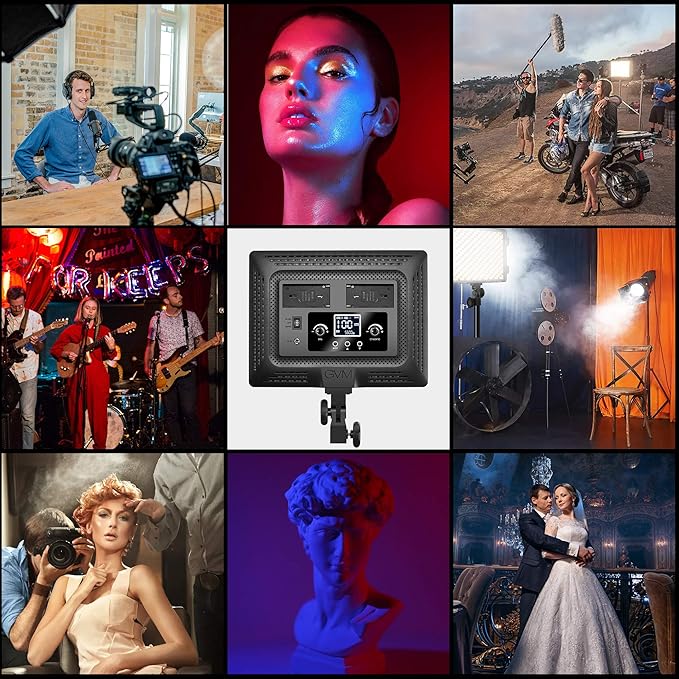 GVM RGB LED Video Lights Photography Lighting Kit, 50W Bi-Color 3200K-5600K Studio Lights, 2-Packs 672 Led Beads APP Control Film Lights Panels for Videography/Streaming/Gaming/YouTube CRI 97+