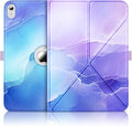 INFILAND Case for iPad mini 7 (A17 Pro) 2024 / iPad mini 6 2021, Slim Foldable Book-Style Cover with Pencil Holder, Multi-Angle Magnetic Stand,Protective Case with Auto Wake/Sleep (Blue Marble)