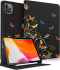 Uppuppy for iPad Air 13 Inch M2/M3, Pro 12.9 Case - Cute Women Teen Girls Aesthtic Butterfly Pencil Holder Folio Cover for Apple Air 13" 2024/2025, Pro 6th/5th/4th/3rd Generation Case