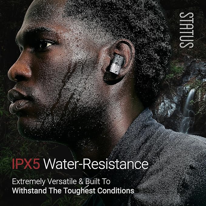 Status Between 3ANC Onyx True Active Noise Cancelling Wireless Earbuds - Black iPhone & Android ANC in Ear Buds, Charging Case, Built-in 6 Microphones, 8H Playtime, Bluetooth 5.2, IPX5