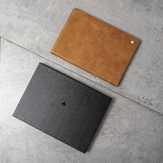 Porter Riley - Leather Case Compatible with iPad Pro 13" - M5 / M4 (2025/2024) Release. Premium Genuine Leather Stand/Cover/Flip Case (Tan)